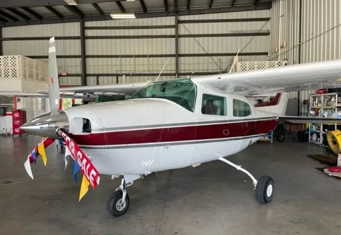 Exterior view of a 1979 Cessna 210L.