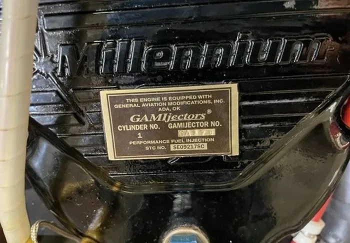Engine detail of a 1979 Cessna 210L.