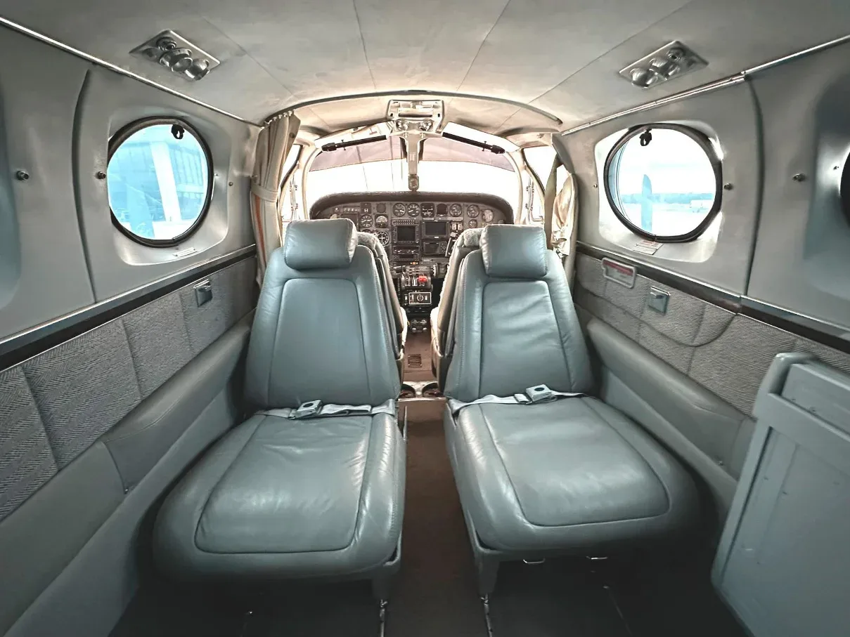 Cabin interior of a 1978 Cessna 340A.