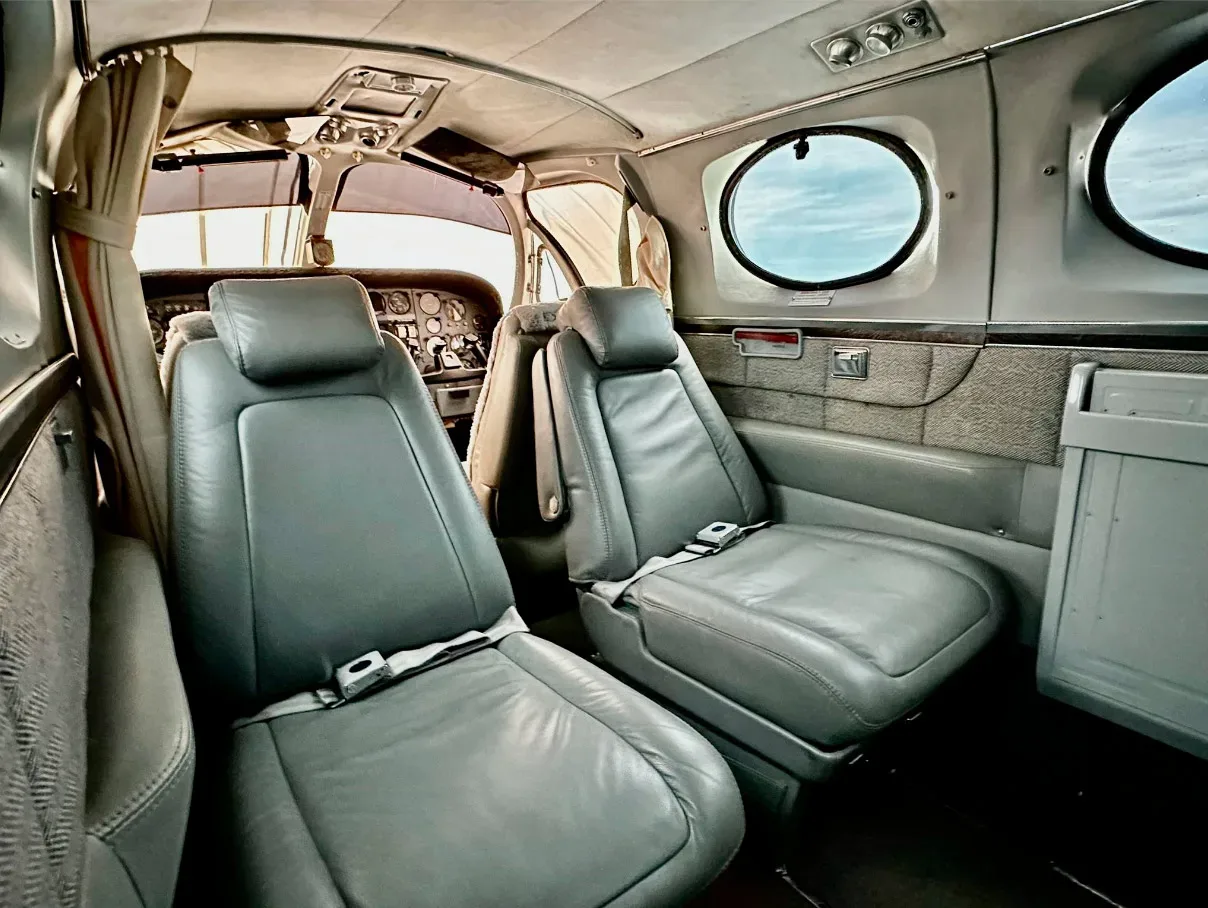 Cabin interior of a 1978 Cessna 340A.