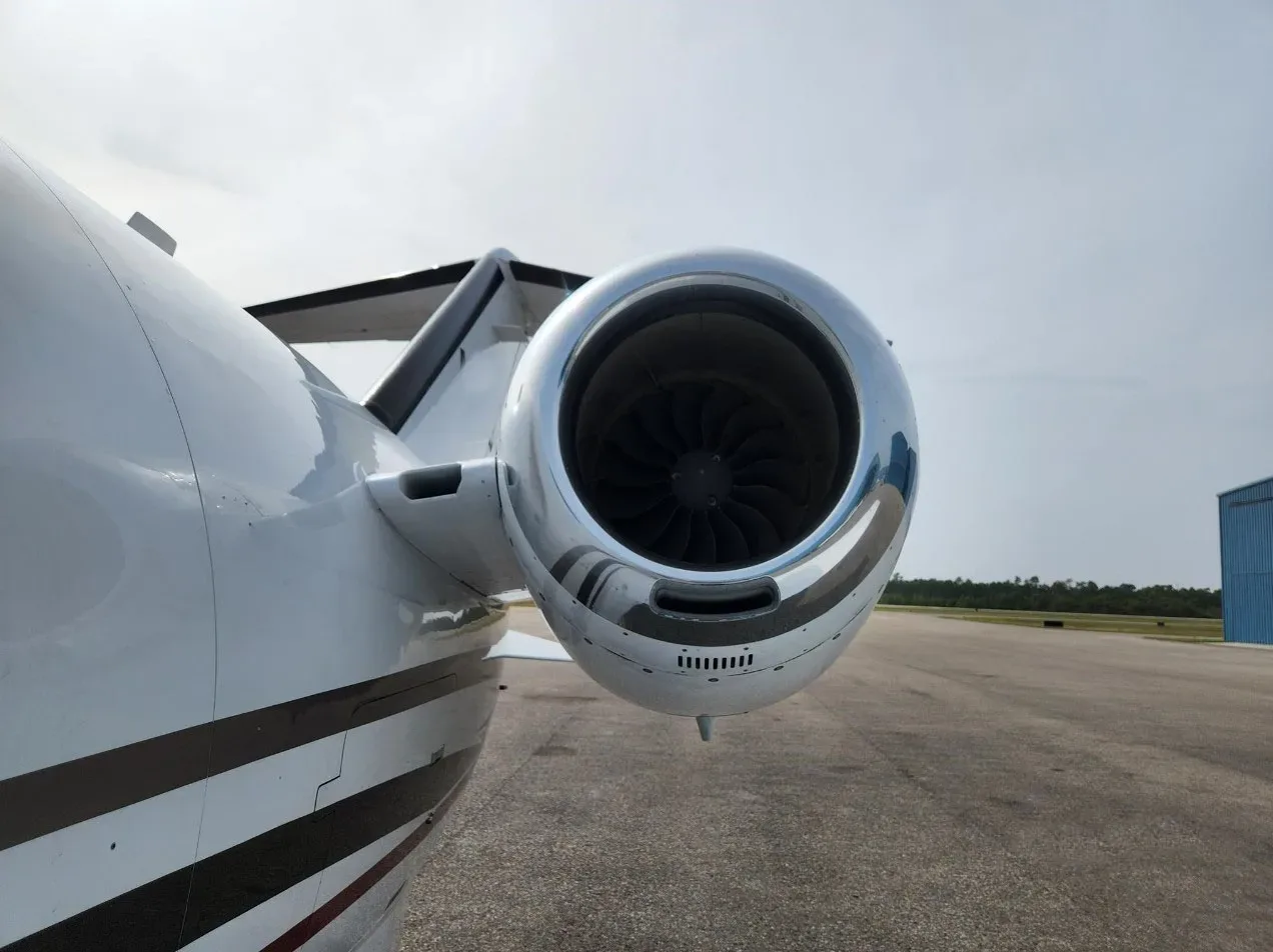 Engine detail of a 2007 Cessna 510 Citation Mustang.