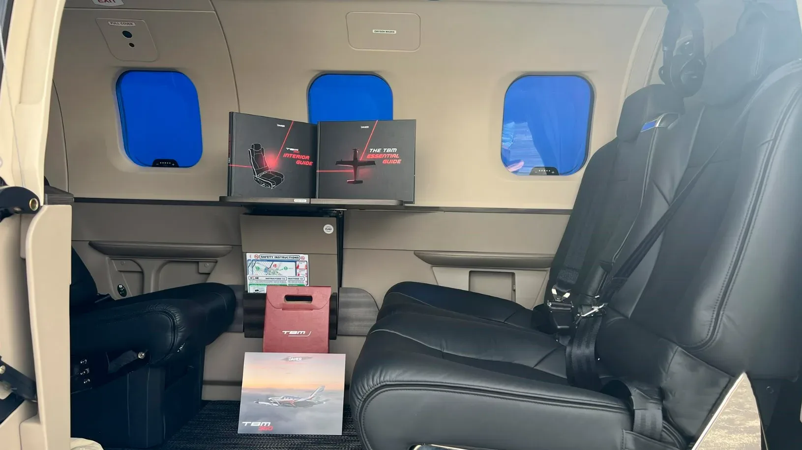 Cabin interior of a 2023 Daher TBM 960.