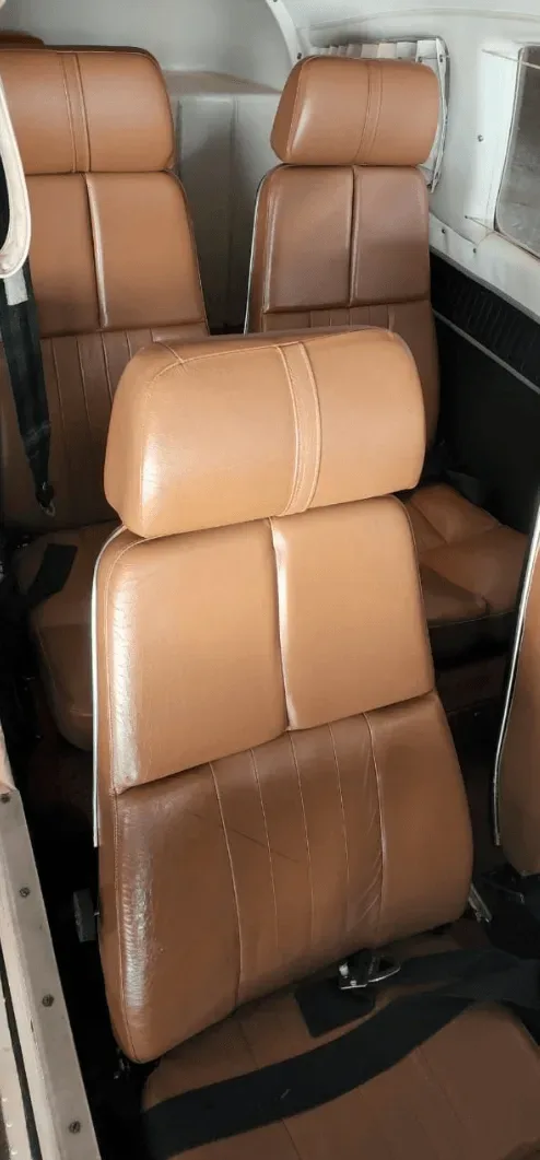 Cabin interior of a 1980 Embraer EMB 711T Corisco.
