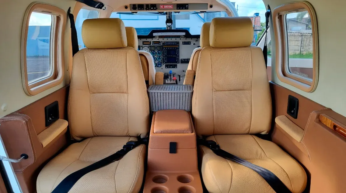 Cabin interior of a 1999 Piper Saratoga ll TC.