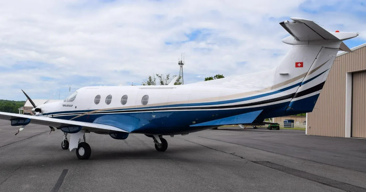 Exterior view of a 2009 Pilatus PC-12 NG.