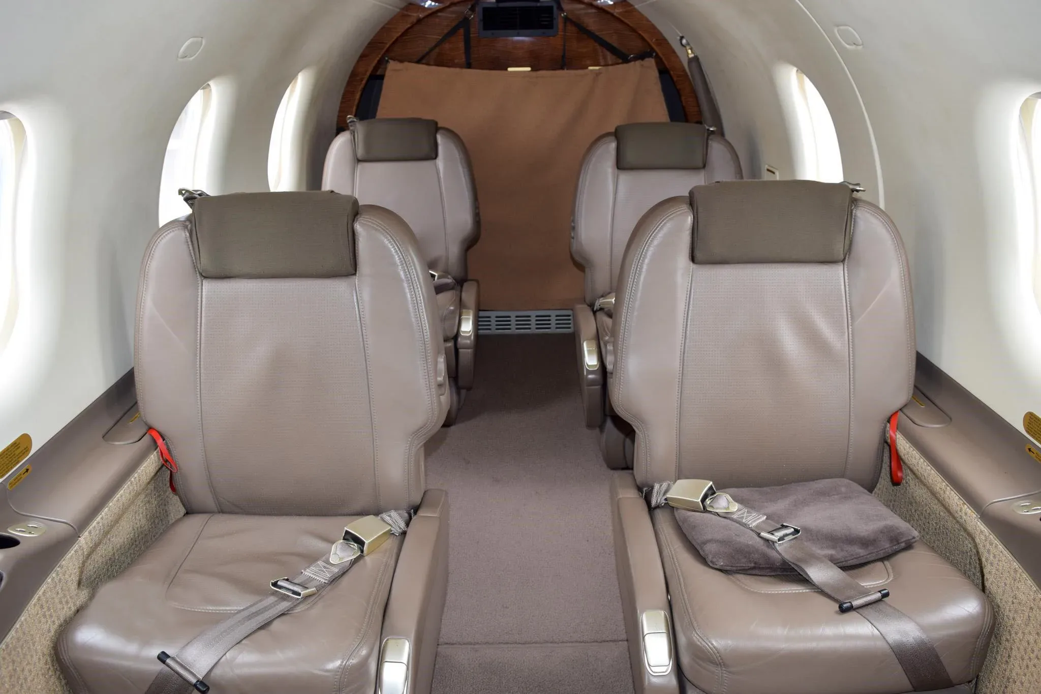 Cabin interior of a 2009 Pilatus PC-12 NG.