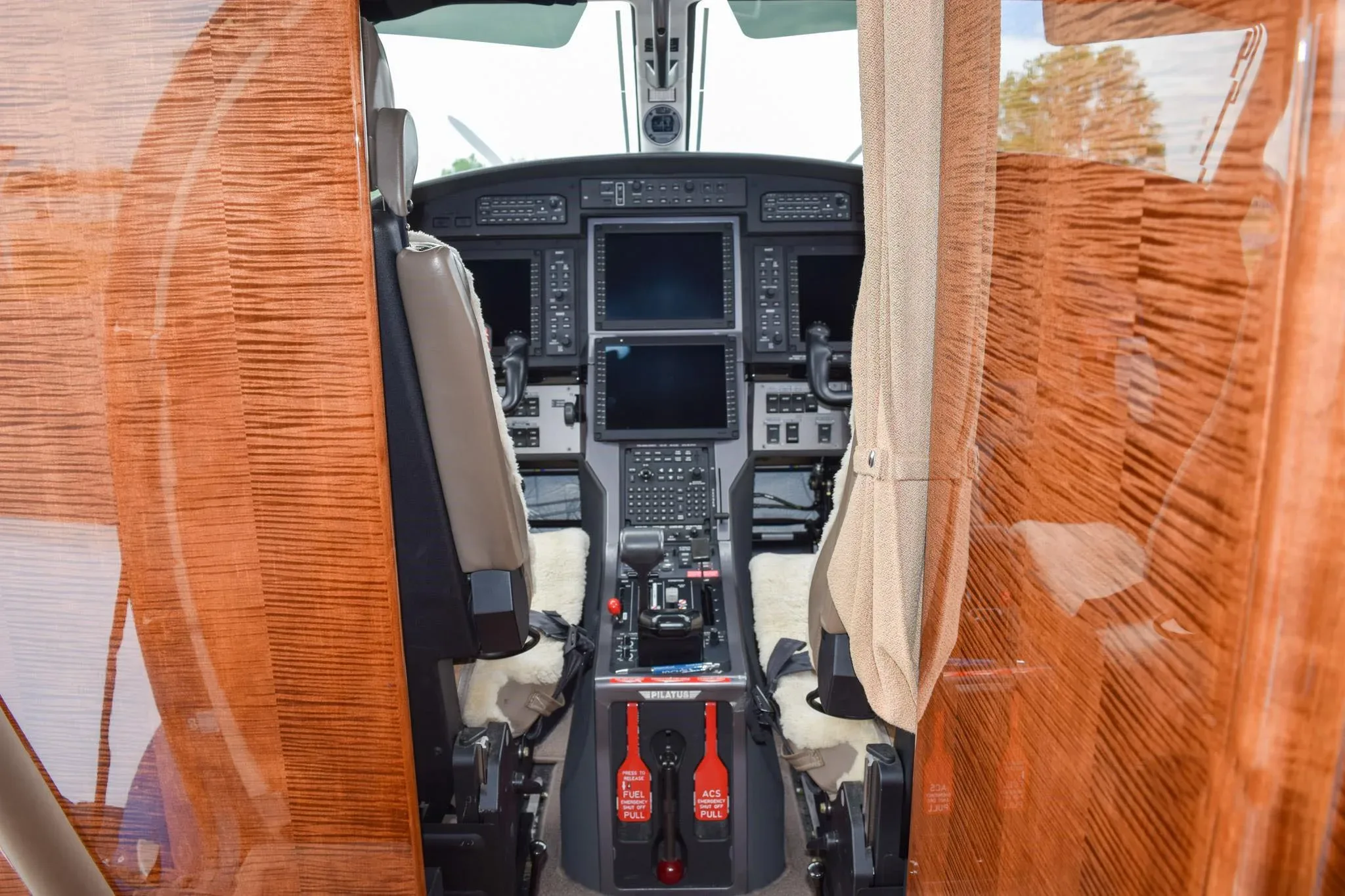 Cabin interior of a 2009 Pilatus PC-12 NG.