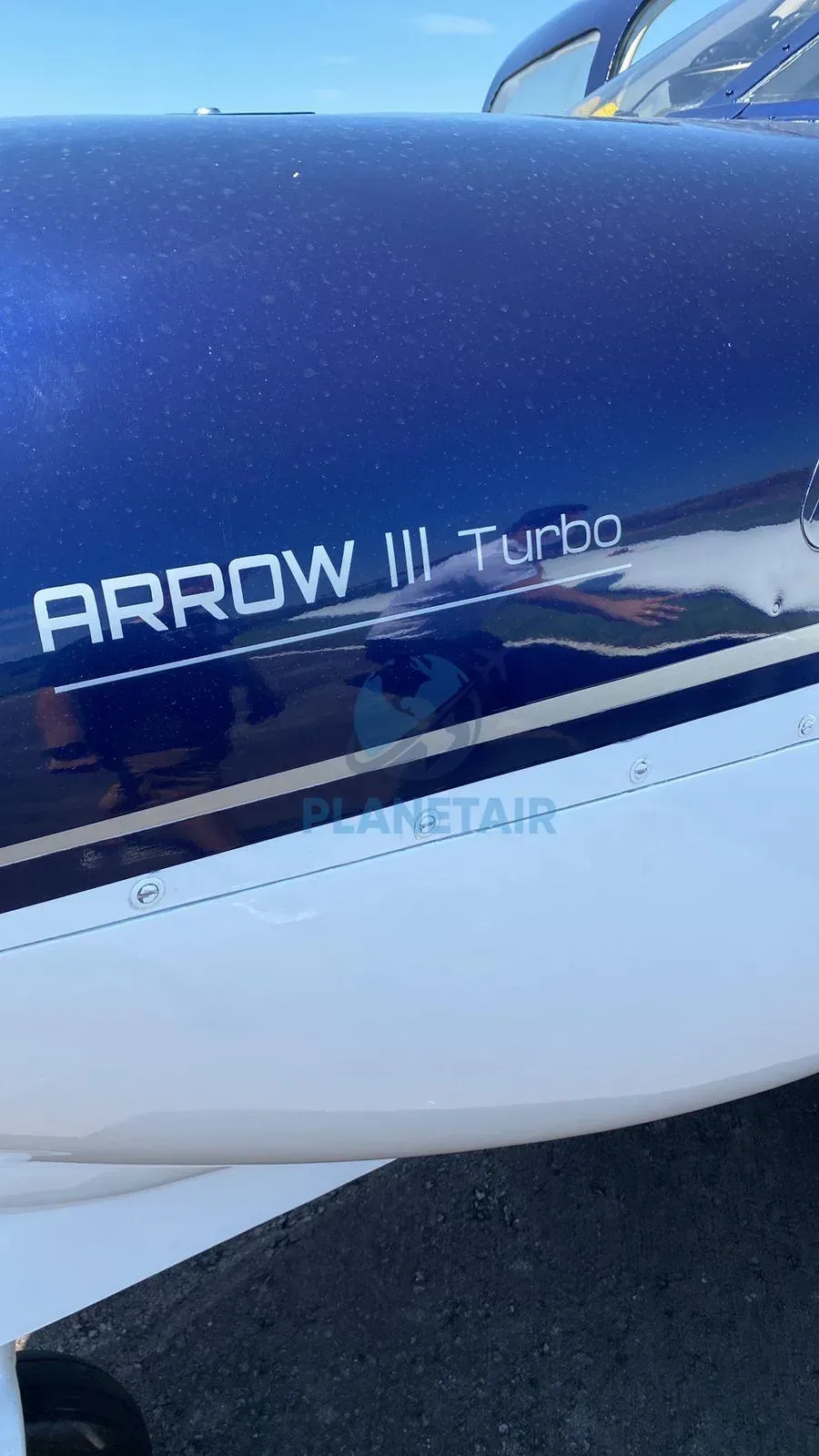 Exterior view of a 1977 Piper Arrow Turbo III.