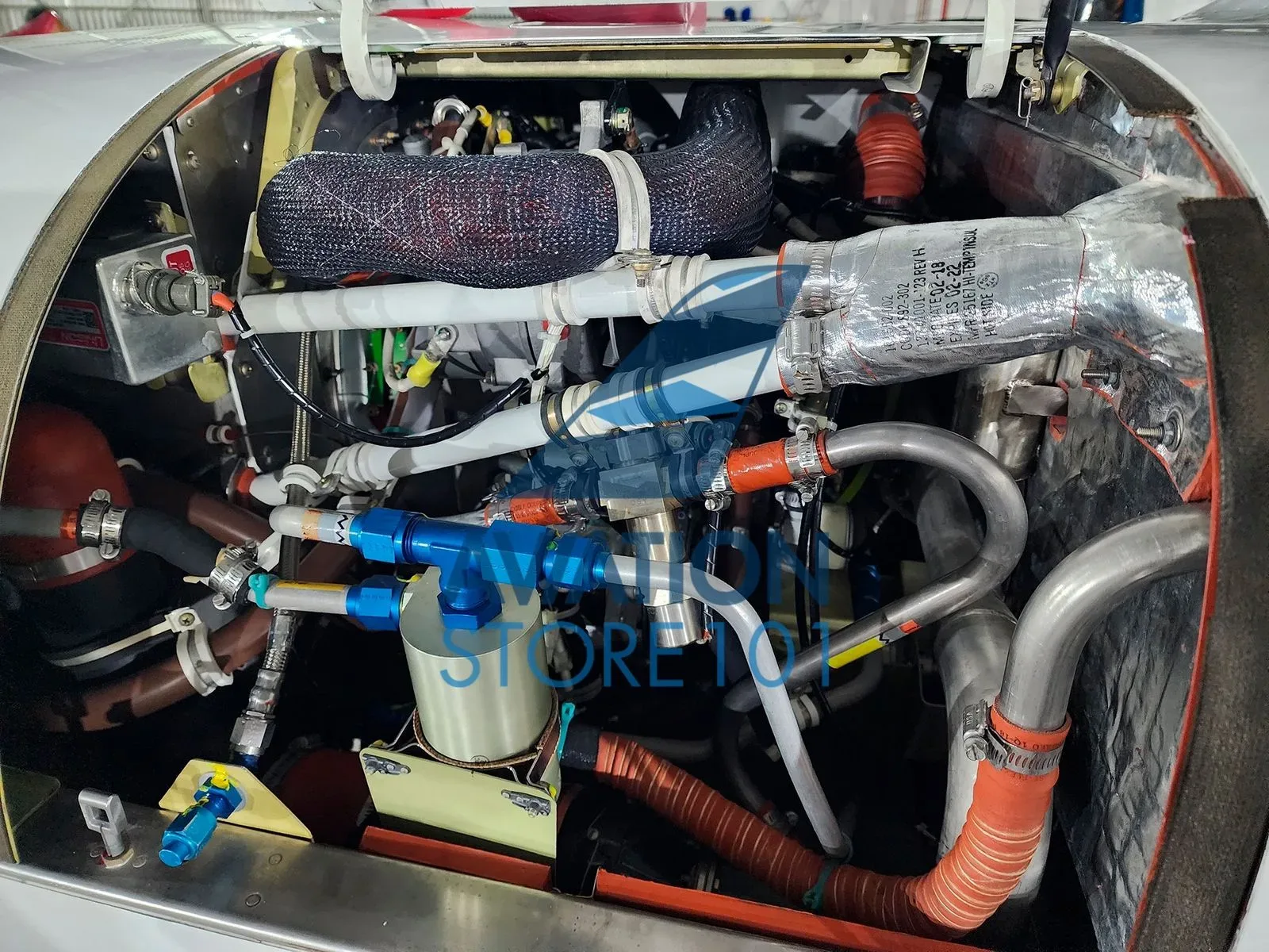 Engine detail of a 2018 Piper Meridian M500.