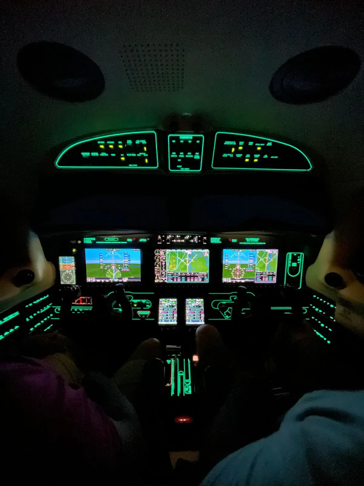 Cockpit and instrument panel of a 2018 Piper M600 2018.