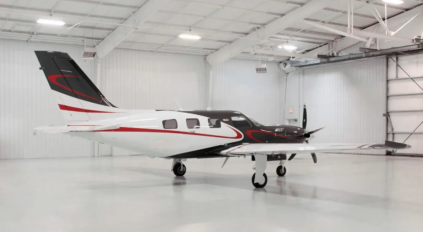 Exterior view of a 2020 Piper M600 SLS.