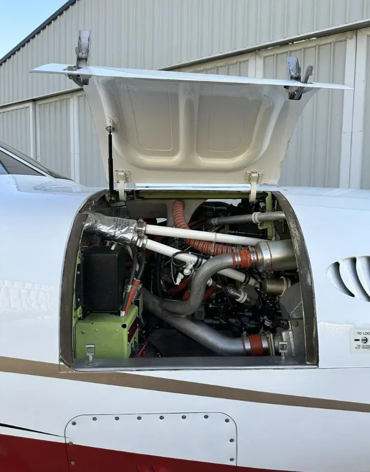 Engine detail of a 2010 Piper Meridian PA-46-500TP.