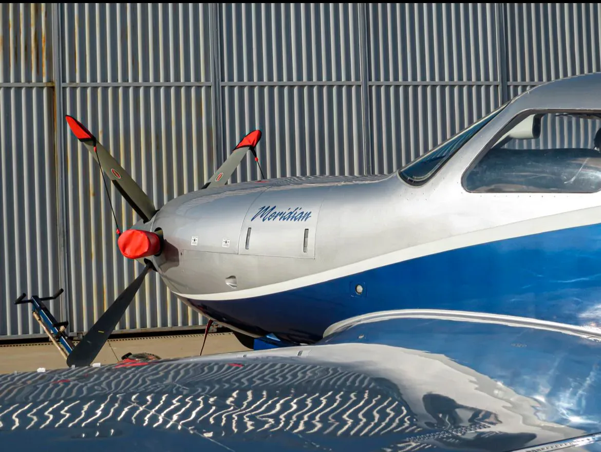 Exterior view of a 2010 Piper Meridian PA-46-500TP.