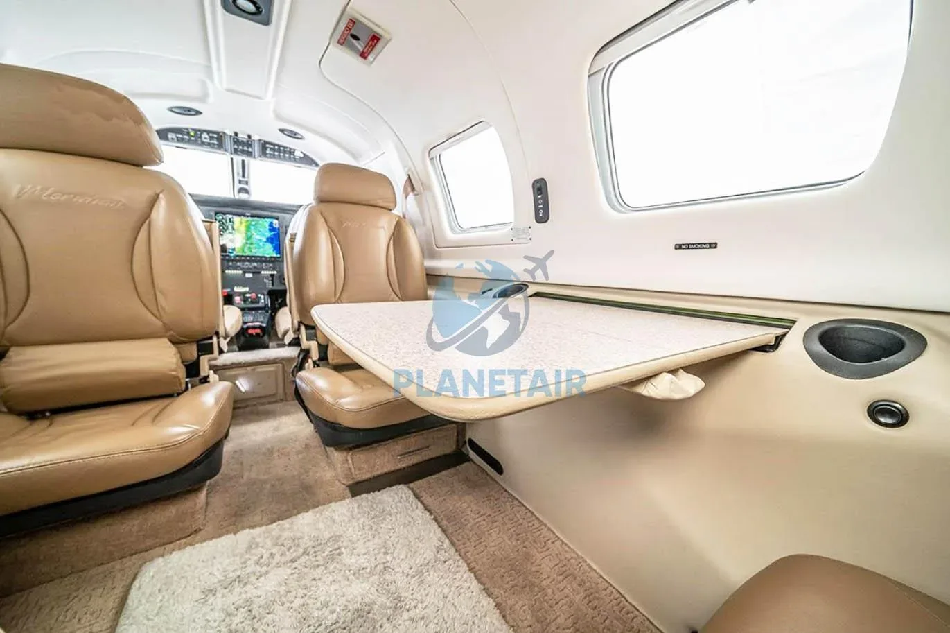 Cabin interior of a 2012 Piper Meridian PA-46-500TP.