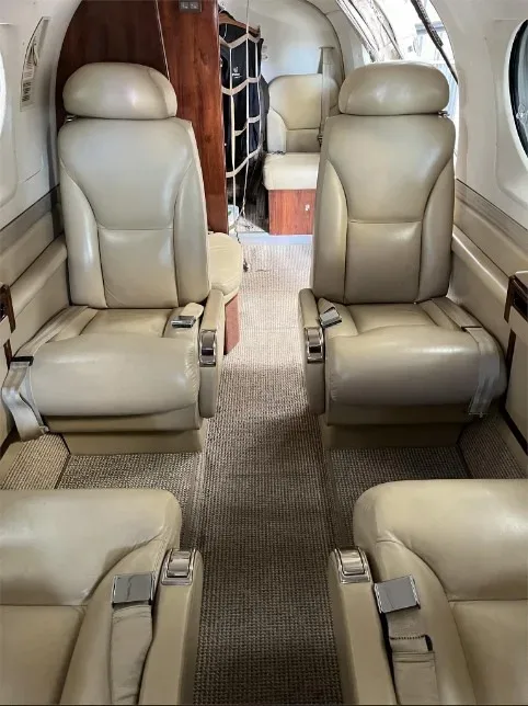 Cabin interior of a 2008 Beechcraft KING AIR C90GTI.