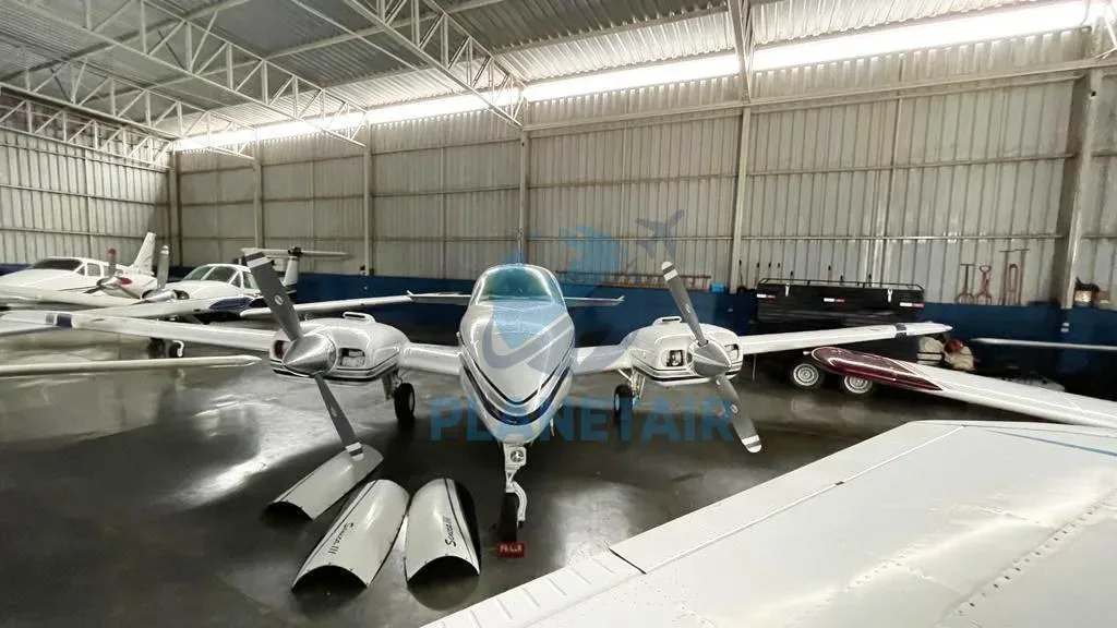 Exterior view of a 1972 Beechcraft Baron 58.