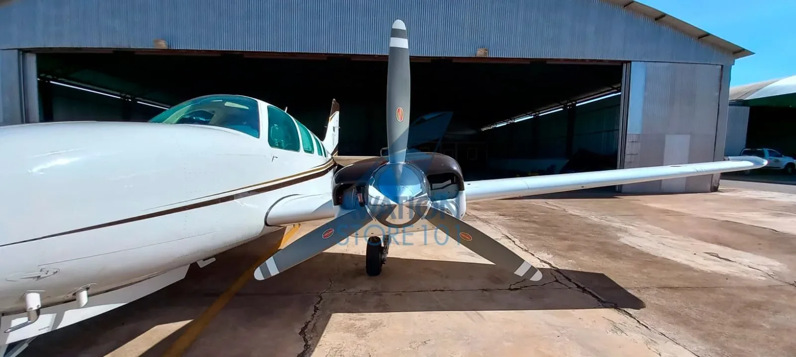 Exterior view of a 1979 Beechcraft Baron 58.