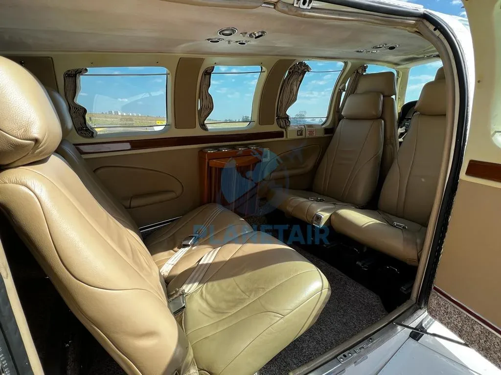 Cabin interior of a 1990 Beechcraft Baron 58.