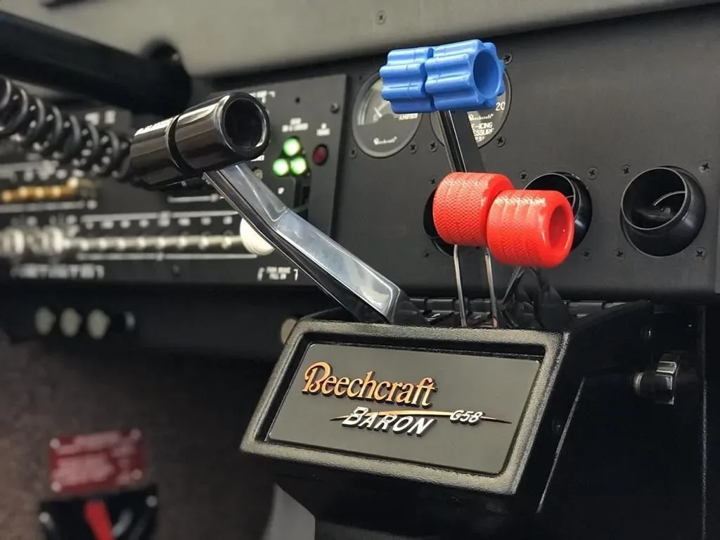 Avionics suite of a 2008 Beechcraft Baron G58.