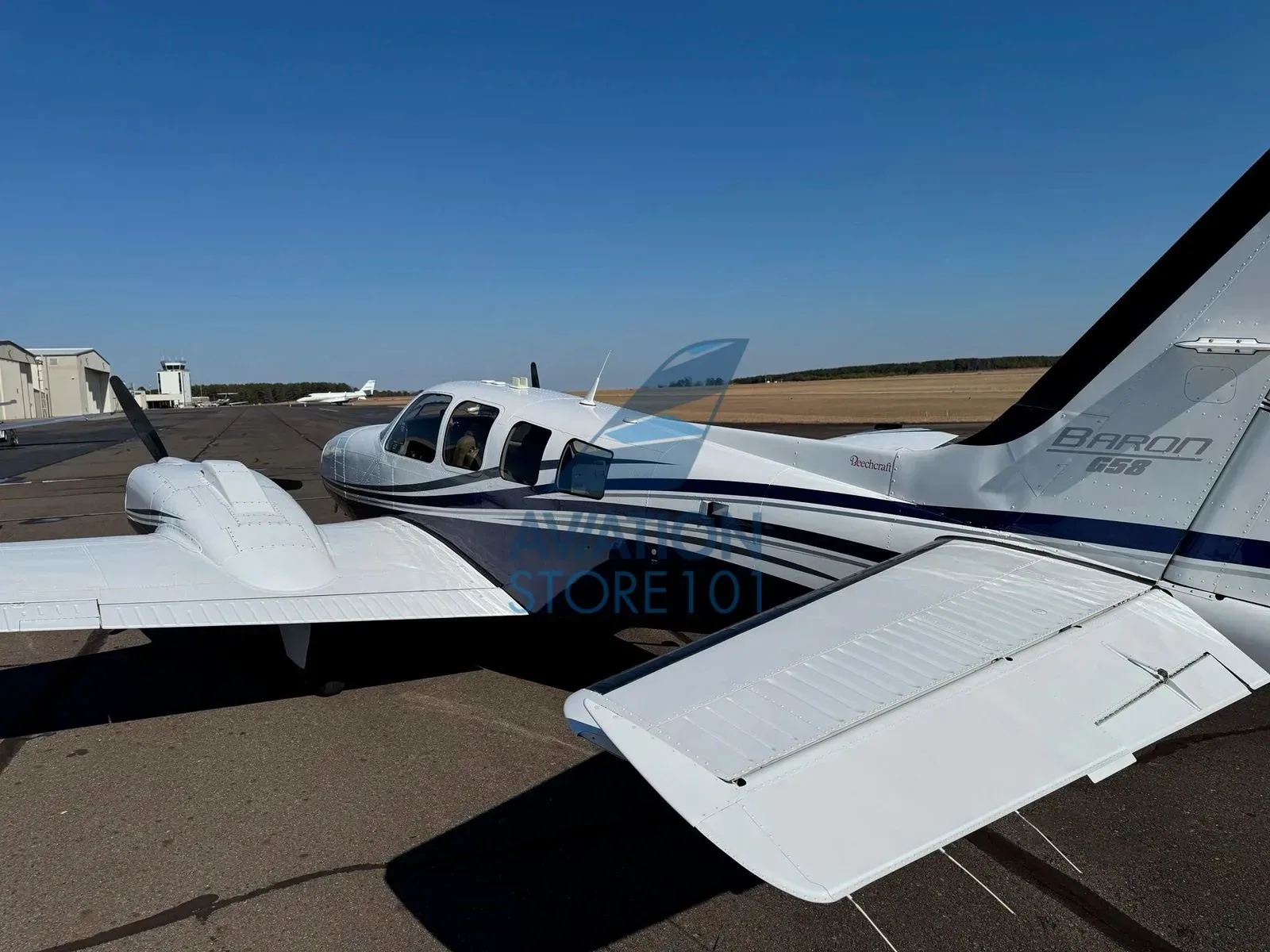 Exterior view of a 2016 Beechcraft Baron G58.