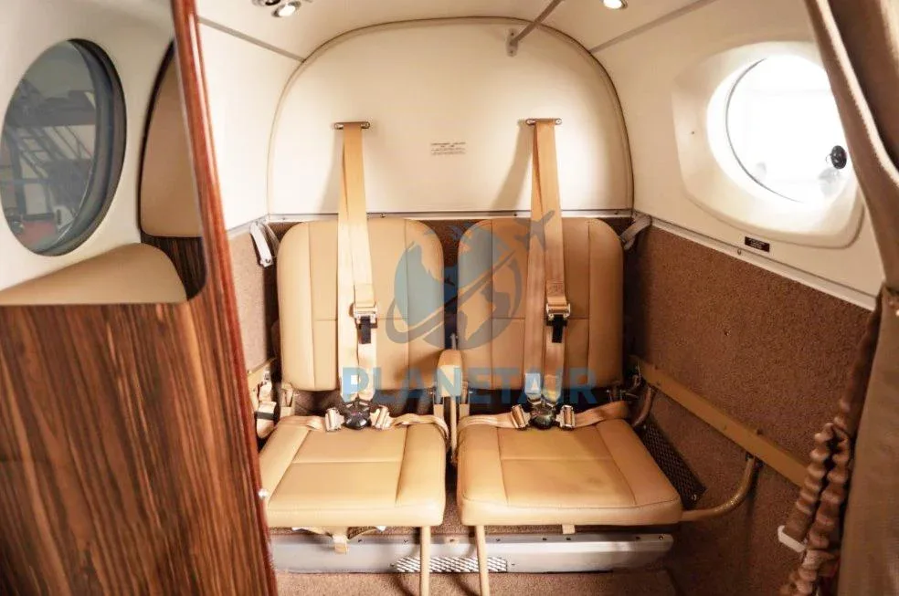 Cabin interior of a 2019 Beechcraft KING AIR 250.