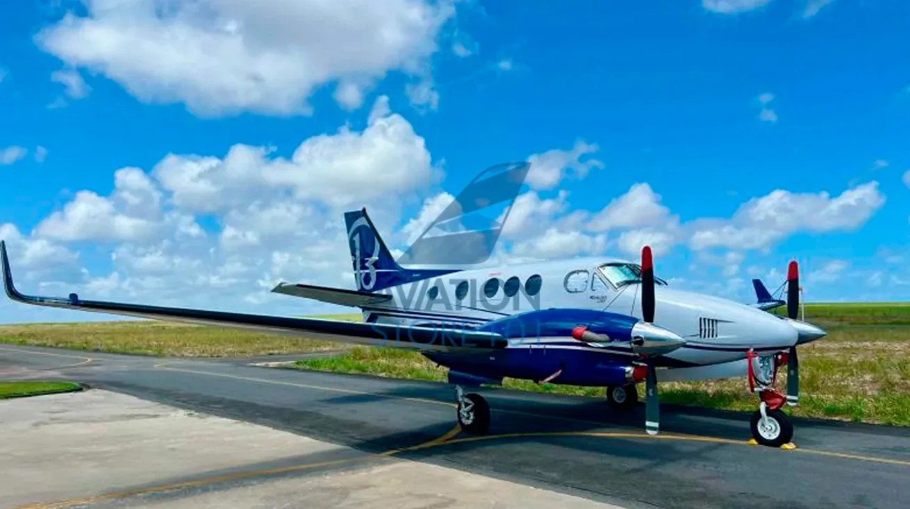 Exterior view of a 2015 Beechcraft King Air C90.
