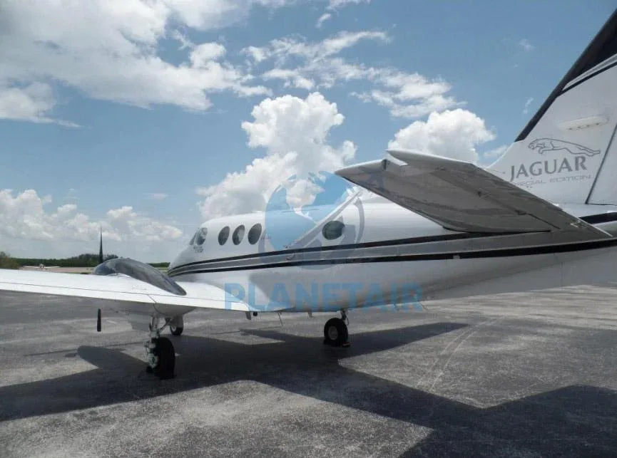 Exterior view of a 1998 Beechcraft King Air C90B.
