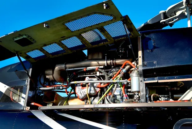 Engine detail of a 2004 Bell Helicopter 407.