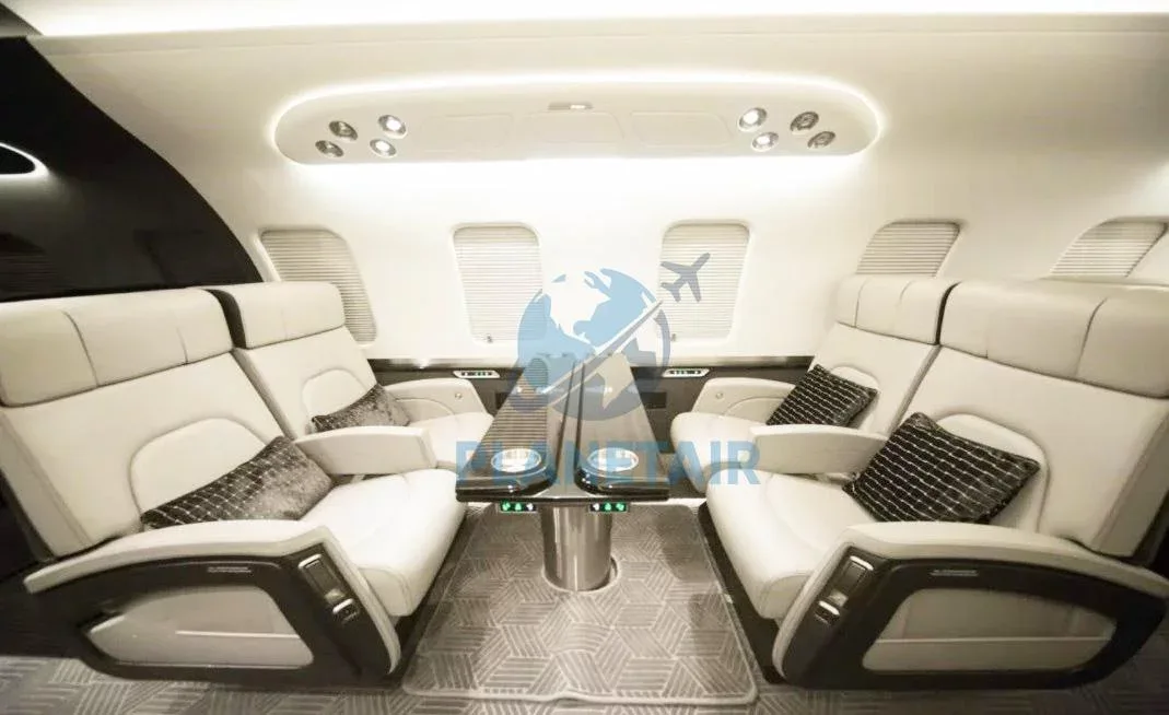 Cabin interior of a 2019 Bombardier CHALLENGER 650.