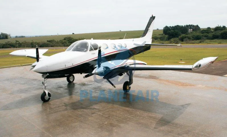 Exterior view of a 1977 Cessna 340A.