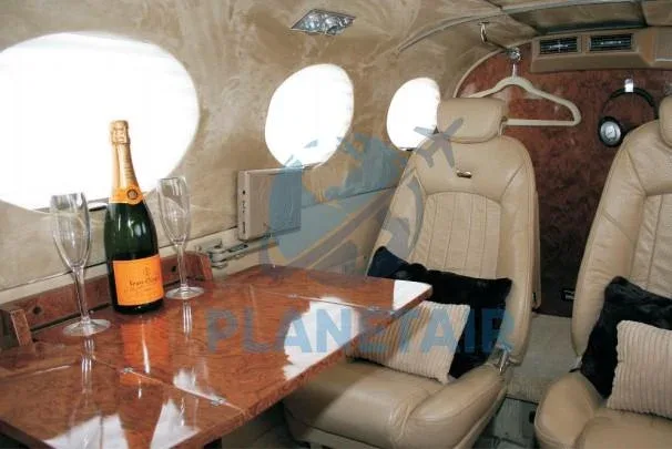 Cabin interior of a 1977 Cessna 340A.