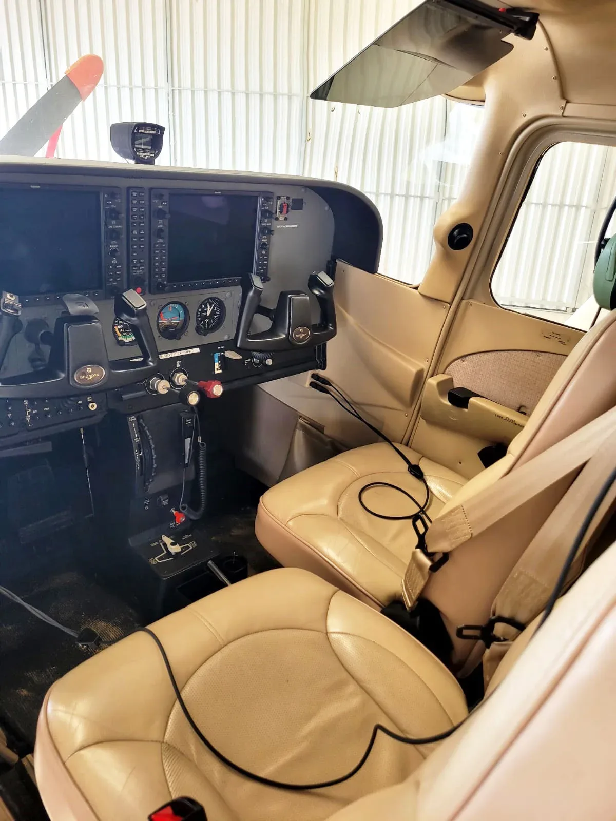 Cabin interior of a 2008 Cessna Aircraft 172 SP.