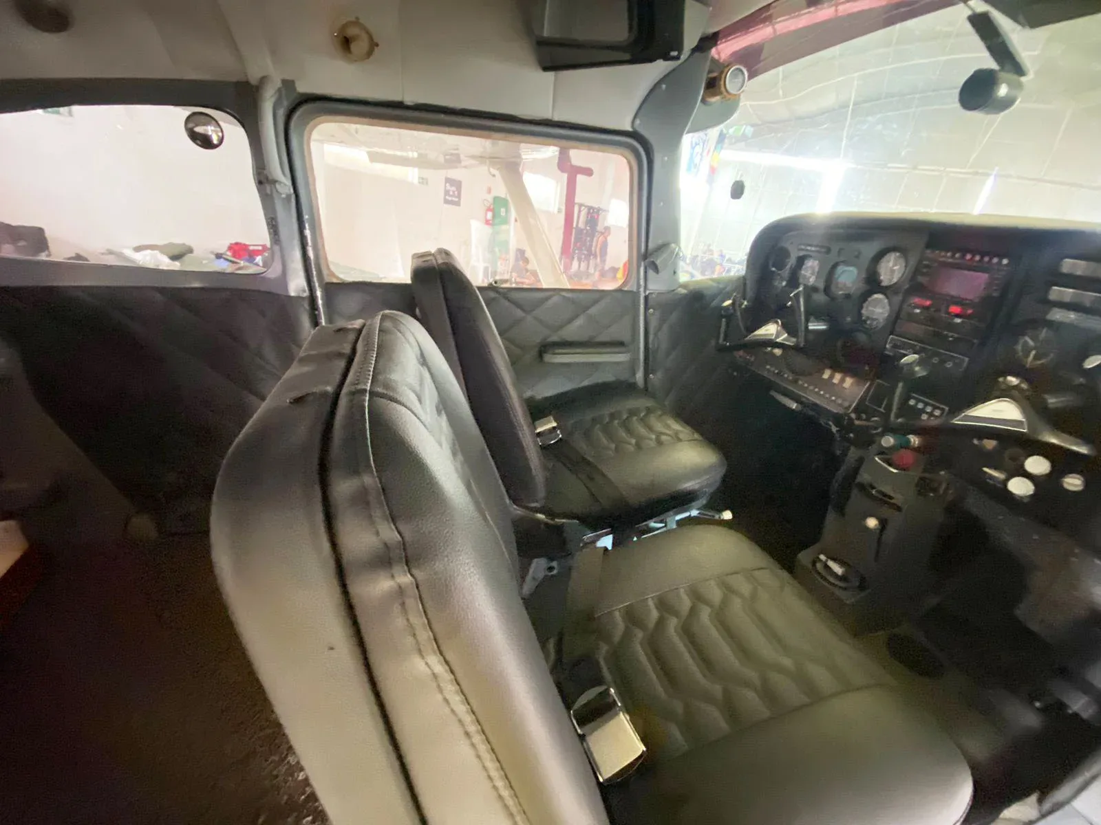 Cockpit and instrument panel of a 1967 Cessna Aircraft 182K.