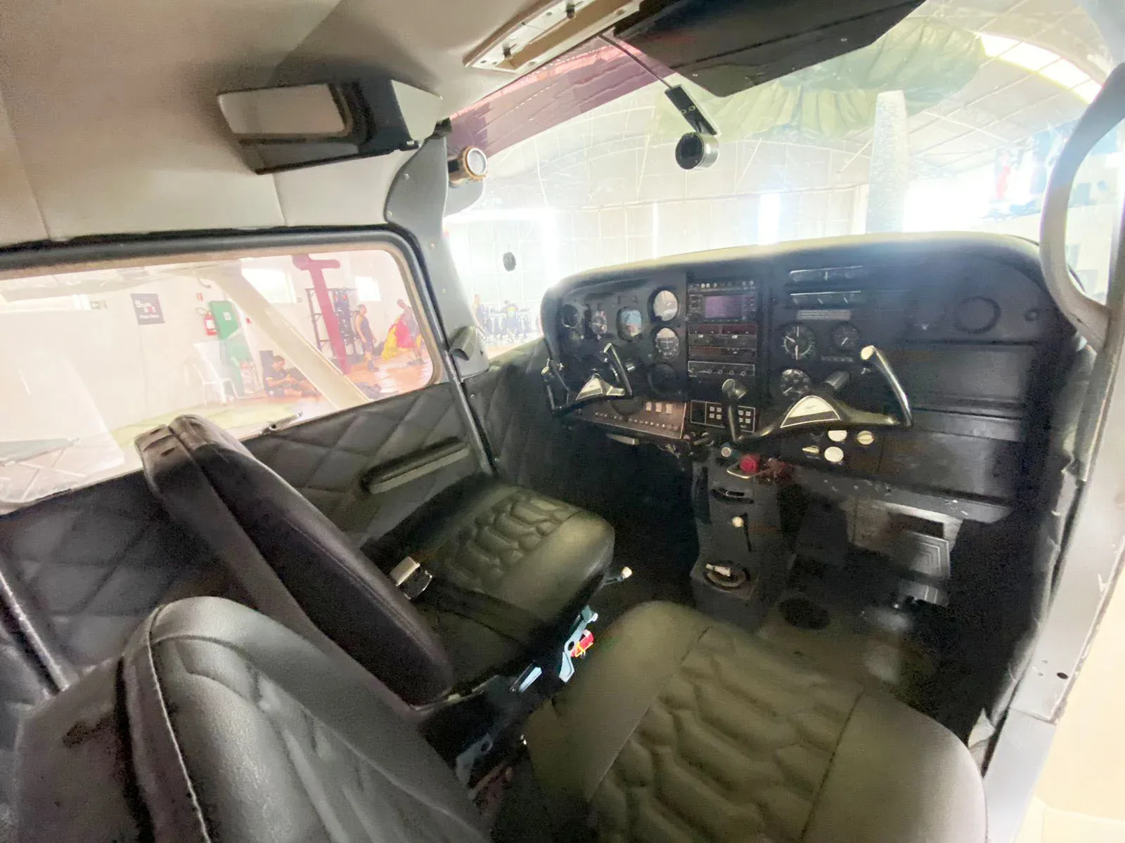 Cabin interior of a 1967 Cessna Aircraft 182K.