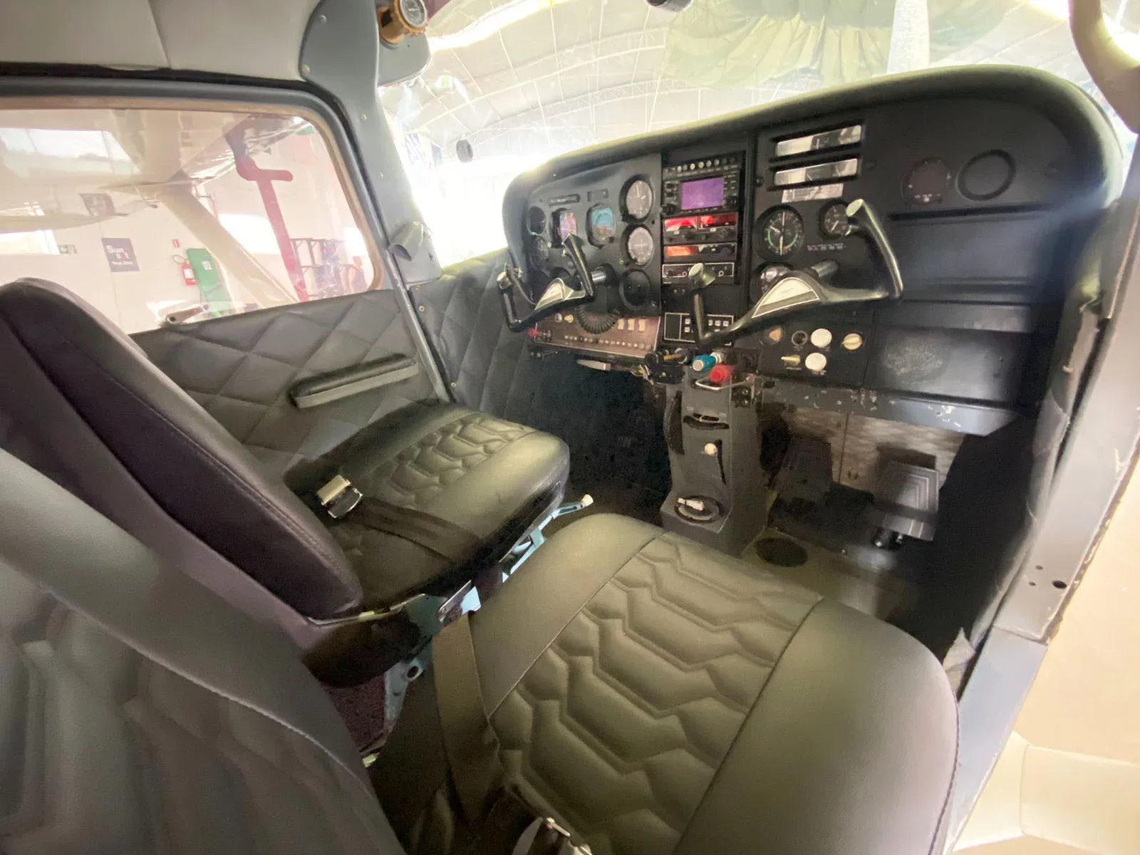 Cabin interior of a 1967 Cessna Aircraft 182K.