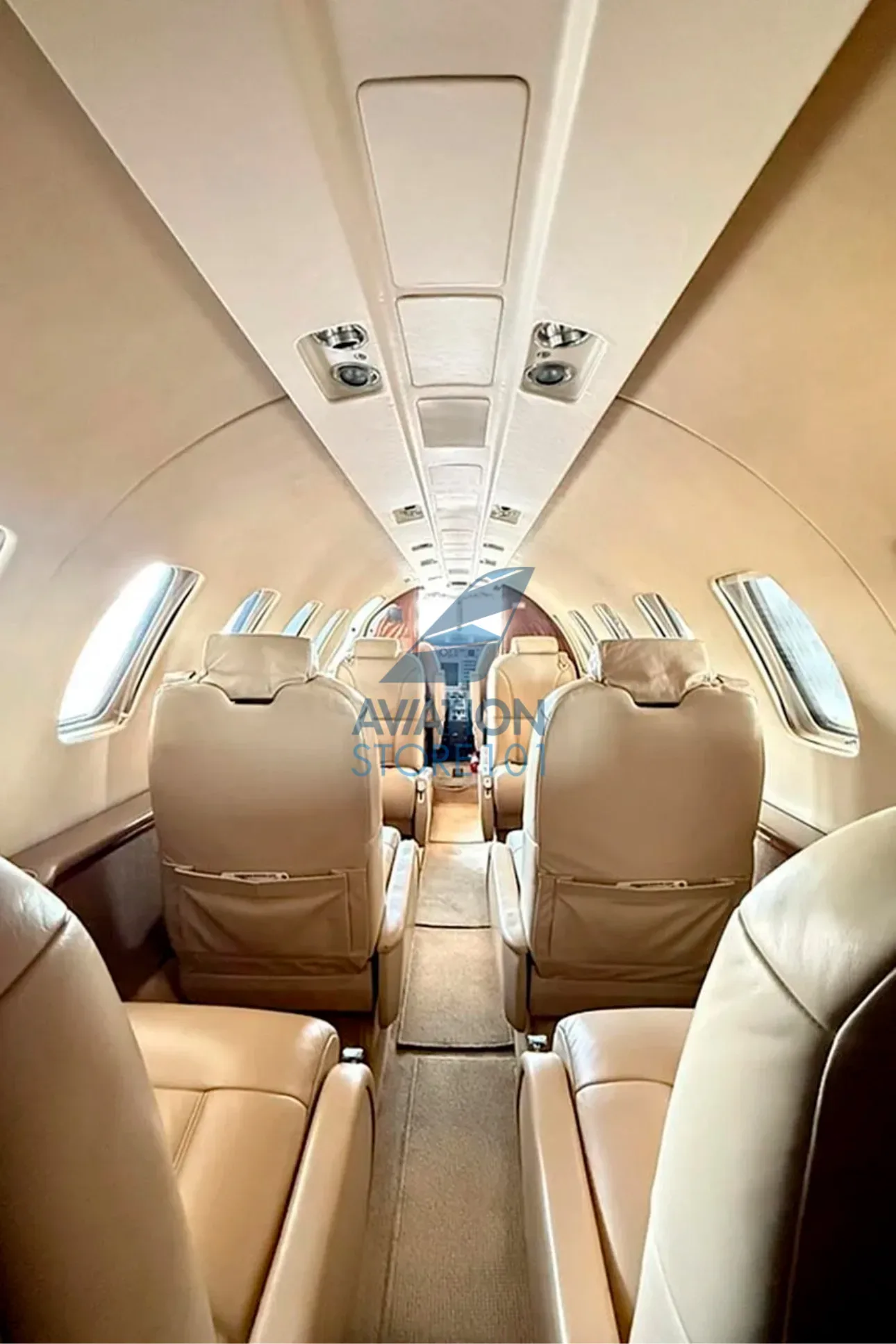 Cabin interior of a 2002 Cessna Citation CJ2.
