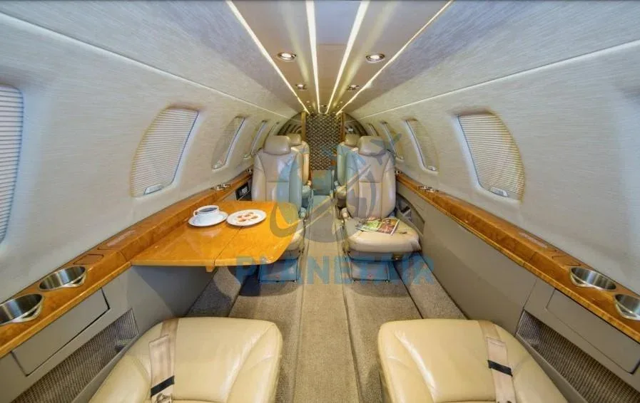 Cabin interior of a 2010 Cessna Citation CJ4.