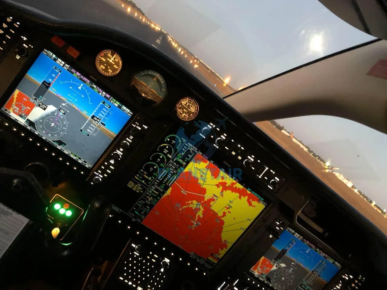 Avionics suite of a 2008 Daher Socata TBM850.