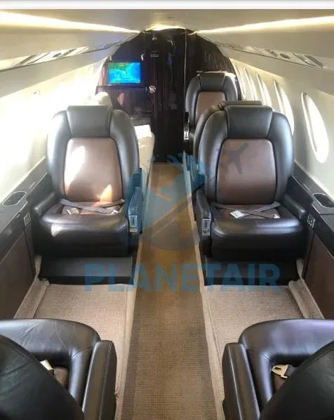 Cabin interior of a 1999 Dassault Falcon 50EX.