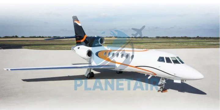 Exterior view of a 1999 Dassault Falcon 50EX.