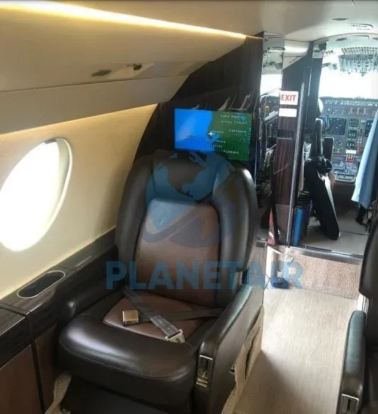 Cabin interior of a 1999 Dassault Falcon 50EX.