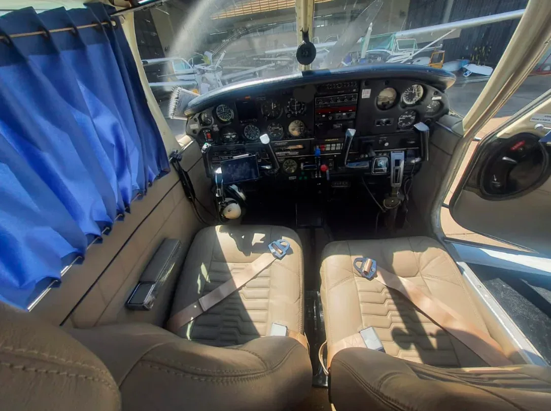 Cabin interior of a 1976 Embraer Corisco Aspirado.