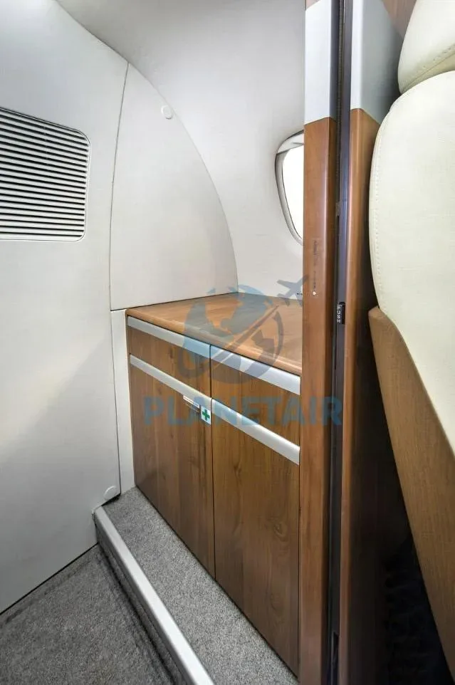 Cabin interior of a 2009 Embraer Phenom 100.