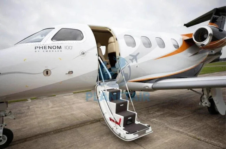 Exterior view of a 2012 Embraer Phenom 100.