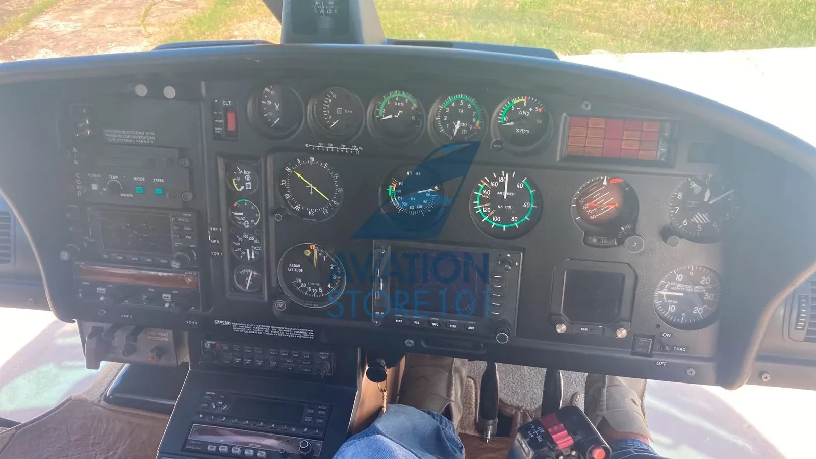 Cockpit and instrument panel of a 2006 Eurocopter AS350B2.