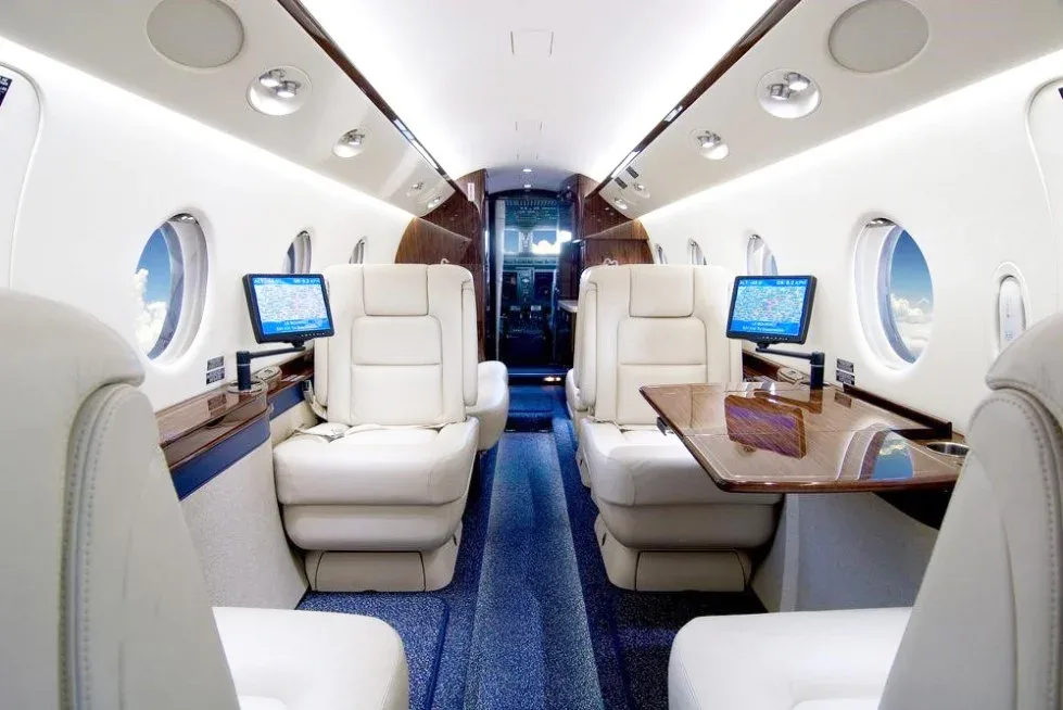 Cabin interior of a 2011 Gulfstream G150.