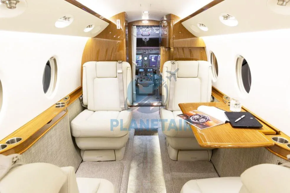 Cabin interior of a 2015 Gulfstream G150.