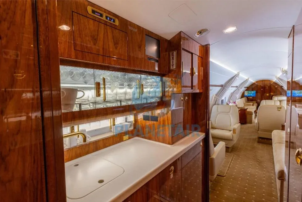 Cabin interior of a 2011 Gulfstream G550.