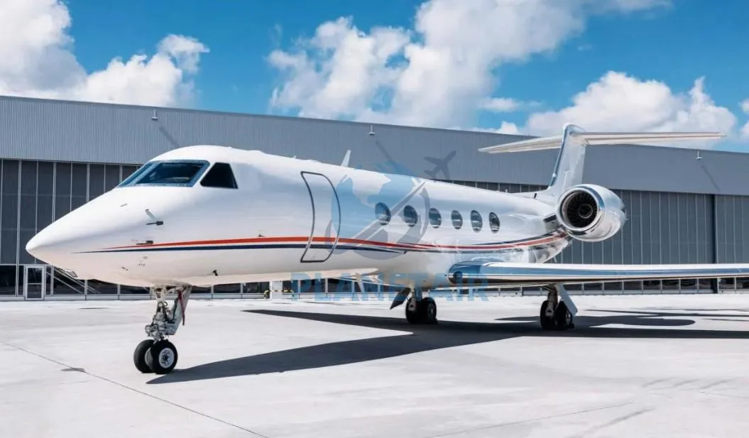 Exterior view of a 2001 Gulfstream GV.