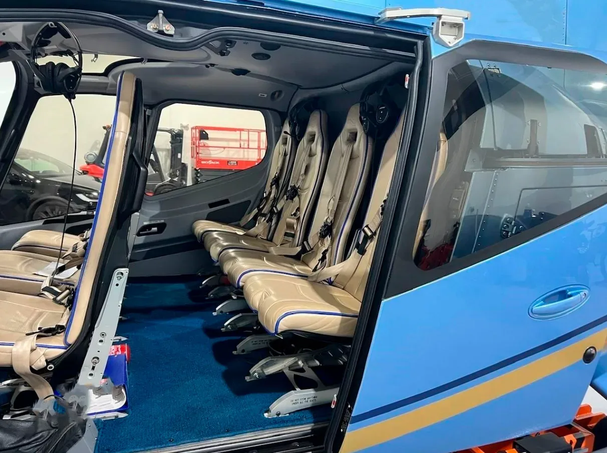 Cabin interior of a 2013 Eurocopter EC130T2.
